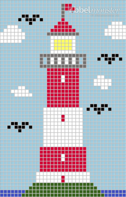 Pixel Pattern – Lighthouse in the sea – 35×55